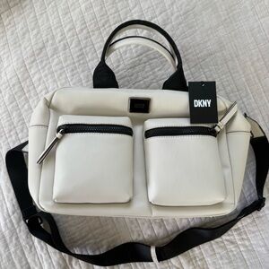 DKNY White and Black Crossbody Bag